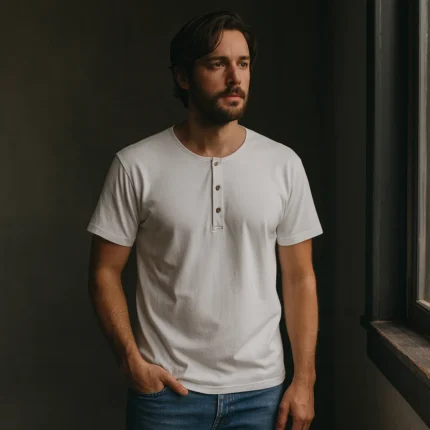 Polo Henley manga corta - Hombre